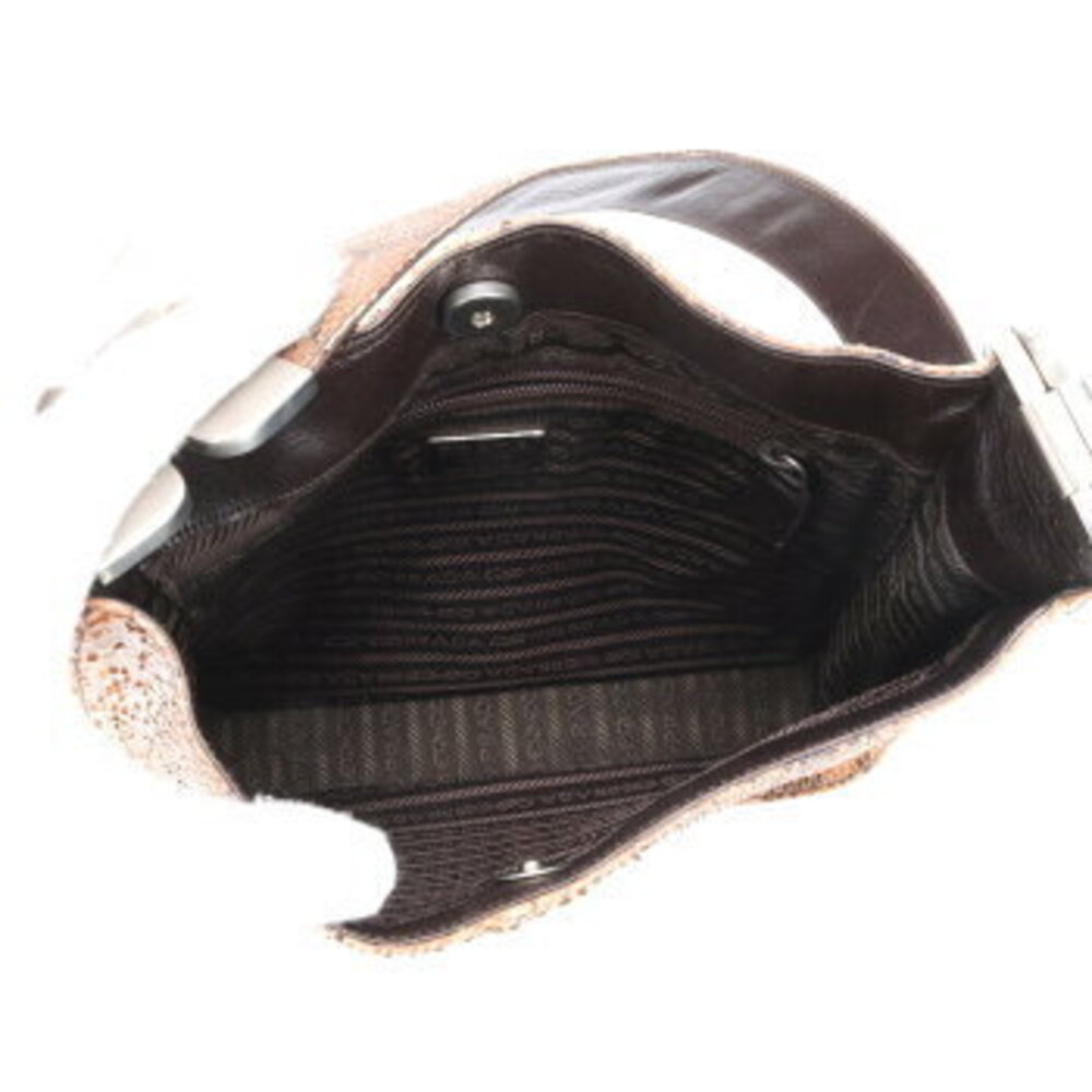 Prada Python leather shoulder bag tote - image 12